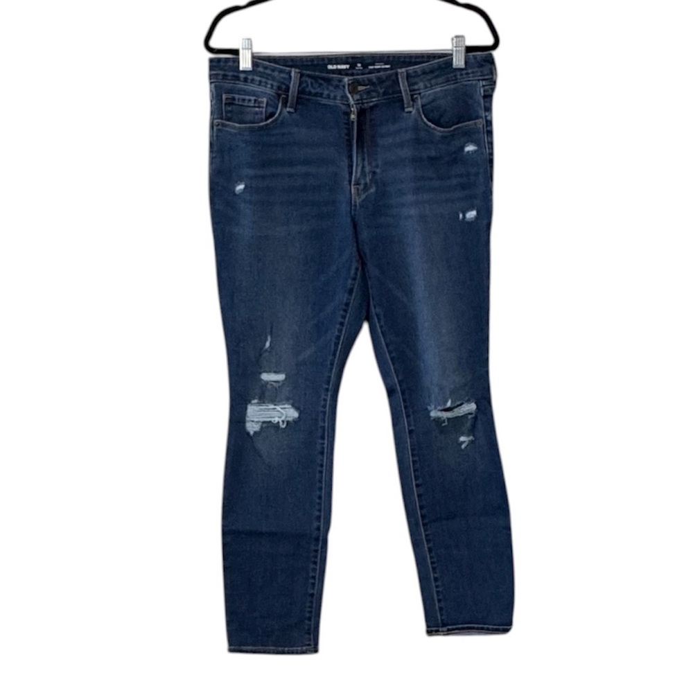 OLD NAVY Mid Rise Pop Icon Skinny Distressed Jeans